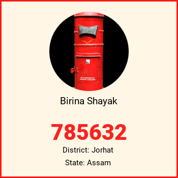 Birina Shayak pin code, district Jorhat in Assam