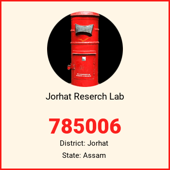 Jorhat Reserch Lab pin code, district Jorhat in Assam