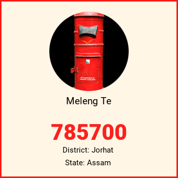 Meleng Te pin code, district Jorhat in Assam