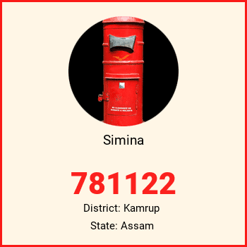Simina pin code, district Kamrup in Assam