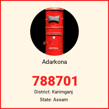 Adarkona pin code, district Karimganj in Assam
