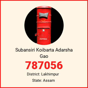 Subansiri Koibarta Adarsha Gao pin code, district Lakhimpur in Assam