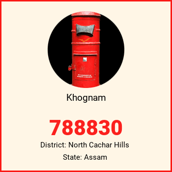Khognam pin code, district North Cachar Hills in Assam