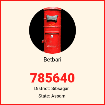 Betbari pin code, district Sibsagar in Assam
