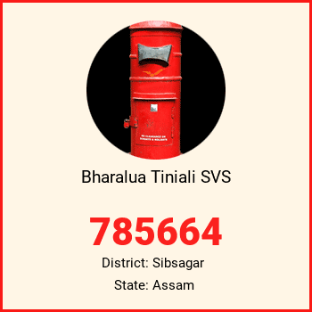 Bharalua Tiniali SVS pin code, district Sibsagar in Assam
