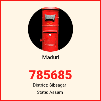 Maduri pin code, district Sibsagar in Assam