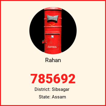 Rahan pin code, district Sibsagar in Assam