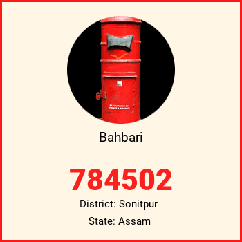 Bahbari pin code, district Sonitpur in Assam