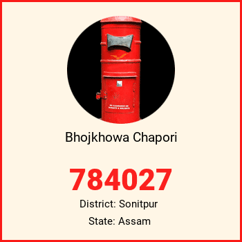 Bhojkhowa Chapori pin code, district Sonitpur in Assam