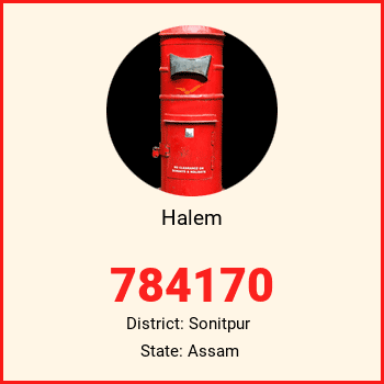 Halem pin code, district Sonitpur in Assam