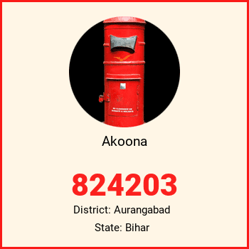 Akoona pin code, district Aurangabad in Bihar