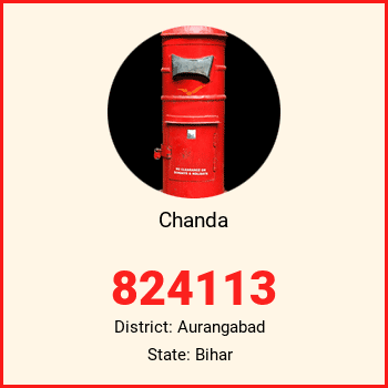 Chanda pin code, district Aurangabad in Bihar