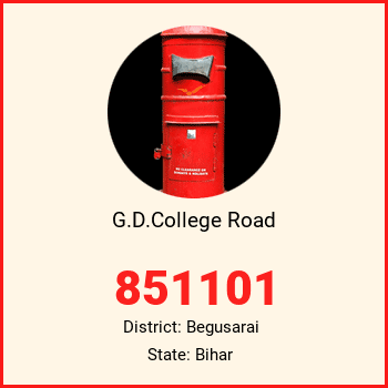 G.D.College Road pin code, district Begusarai in Bihar