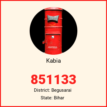 Kabia pin code, district Begusarai in Bihar