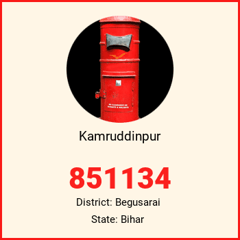 Kamruddinpur pin code, district Begusarai in Bihar