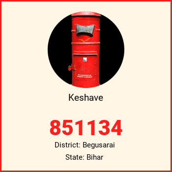 Keshave pin code, district Begusarai in Bihar