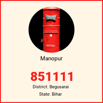 Manopur pin code, district Begusarai in Bihar