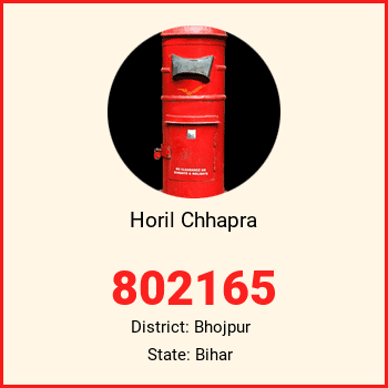 Horil Chhapra pin code, district Bhojpur in Bihar