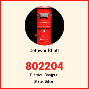 Jethwar Bhatt pin code, district Bhojpur in Bihar