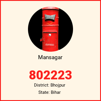 Mansagar pin code, district Bhojpur in Bihar