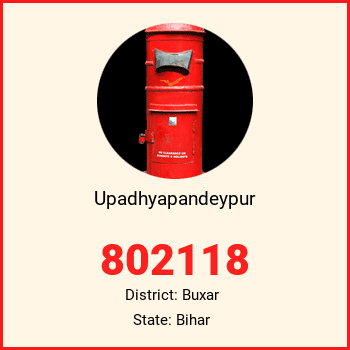 Upadhyapandeypur pin code, district Buxar in Bihar