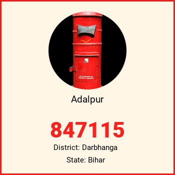 Adalpur pin code, district Darbhanga in Bihar