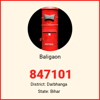 Baligaon pin code, district Darbhanga in Bihar