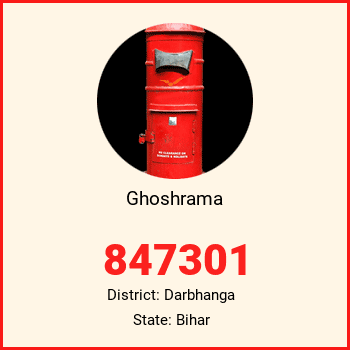 Ghoshrama pin code, district Darbhanga in Bihar