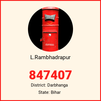 L.Rambhadrapur pin code, district Darbhanga in Bihar