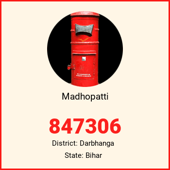 Madhopatti pin code, district Darbhanga in Bihar