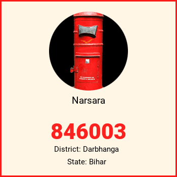 Narsara pin code, district Darbhanga in Bihar