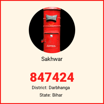 Sakhwar pin code, district Darbhanga in Bihar