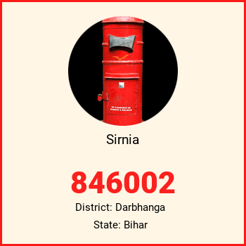 Sirnia pin code, district Darbhanga in Bihar