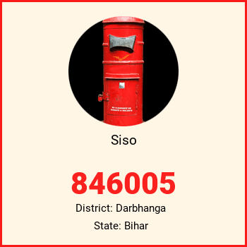 Siso pin code, district Darbhanga in Bihar