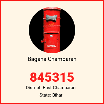 Bagaha Champaran pin code, district East Champaran in Bihar