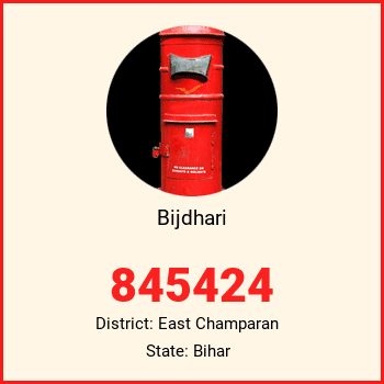 Bijdhari pin code, district East Champaran in Bihar