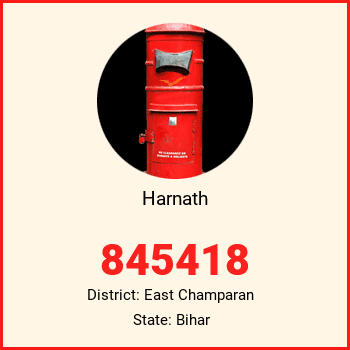 Harnath pin code, district East Champaran in Bihar