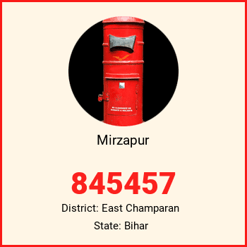 Mirzapur pin code, district East Champaran in Bihar
