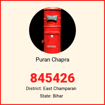 Puran Chapra pin code, district East Champaran in Bihar