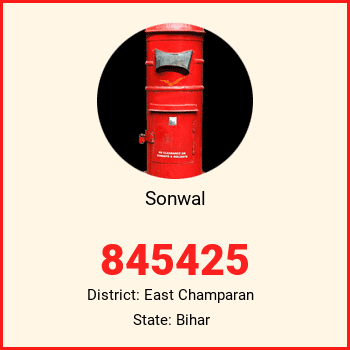 Sonwal pin code, district East Champaran in Bihar