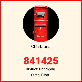 Chhitauna pin code, district Gopalganj in Bihar
