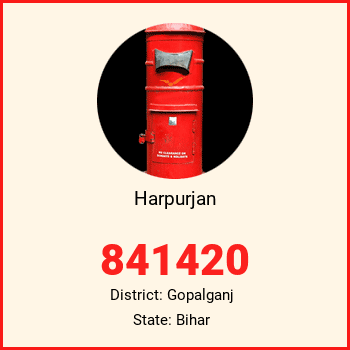 Harpurjan pin code, district Gopalganj in Bihar