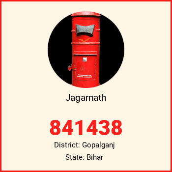 Jagarnath pin code, district Gopalganj in Bihar