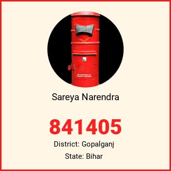 Sareya Narendra pin code, district Gopalganj in Bihar