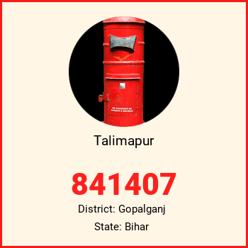 Talimapur pin code, district Gopalganj in Bihar