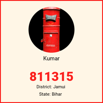 Kumar pin code, district Jamui in Bihar