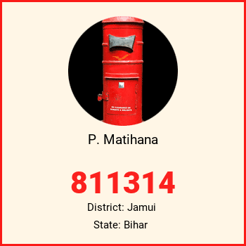 P. Matihana pin code, district Jamui in Bihar