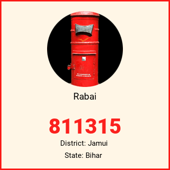 Rabai pin code, district Jamui in Bihar