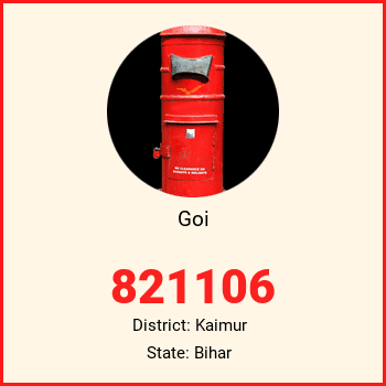 Goi pin code, district Kaimur in Bihar