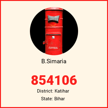 B.Simaria pin code, district Katihar in Bihar